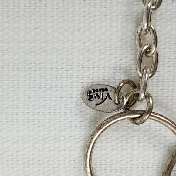 Beautiful Viva Beads Clay Handmade Large Chunky Bead Silver Tone Long Necklace - Picture 6 of 8